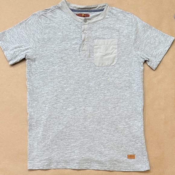 7 For All Mankind Kids Gray Short Sleeve Tee - Picture 1 of 7